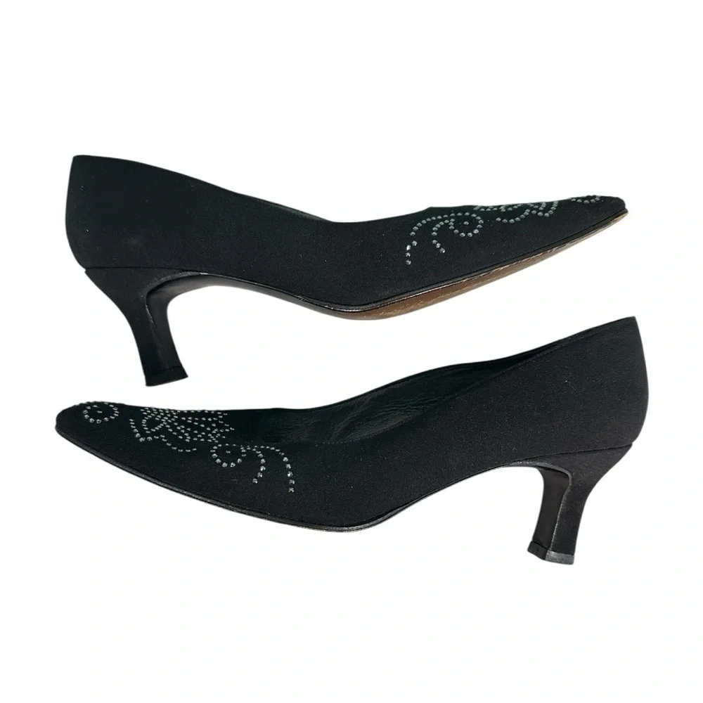 Stuart Weitzman Black Heels with Sparkling Details